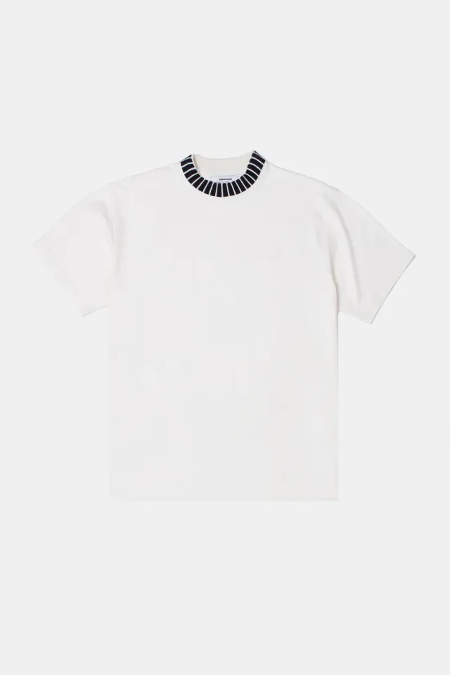 Edmmond Studios Loom t-shirt homme blanc cassé brodé 220g