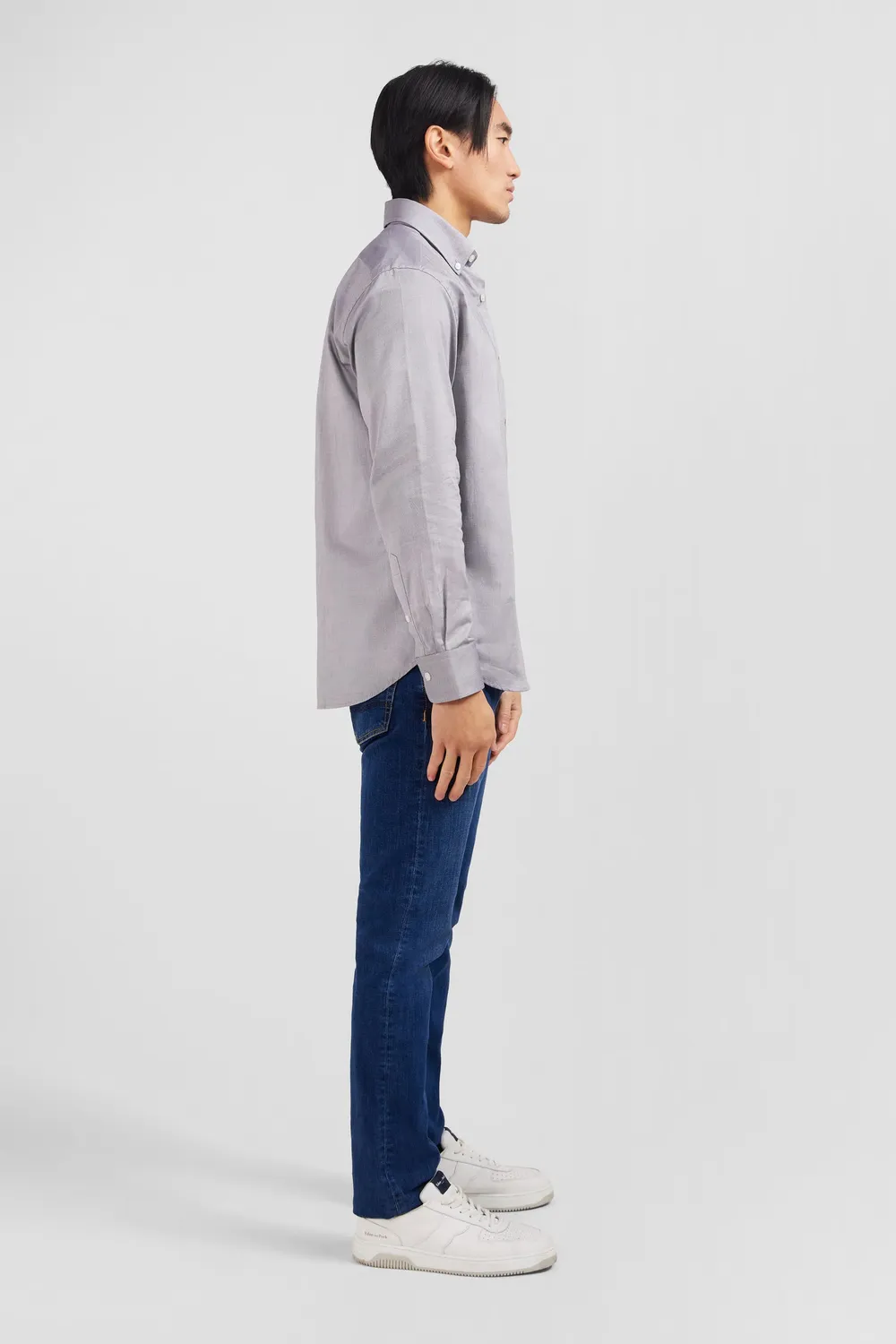 Eden Park chemise coton Oxford gris clair regular
