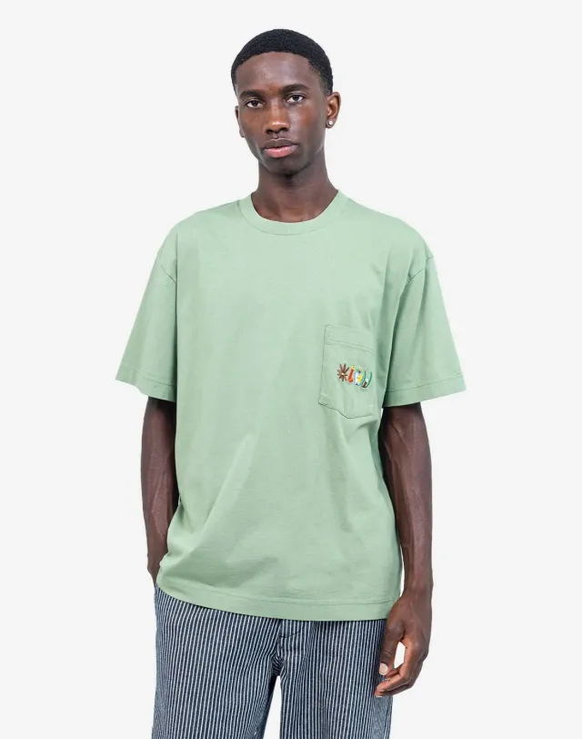 OLOW Pictures t-shirt ample vert sauge bio
