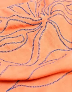 Olow Azurella t-shirt ample mandarine brodé