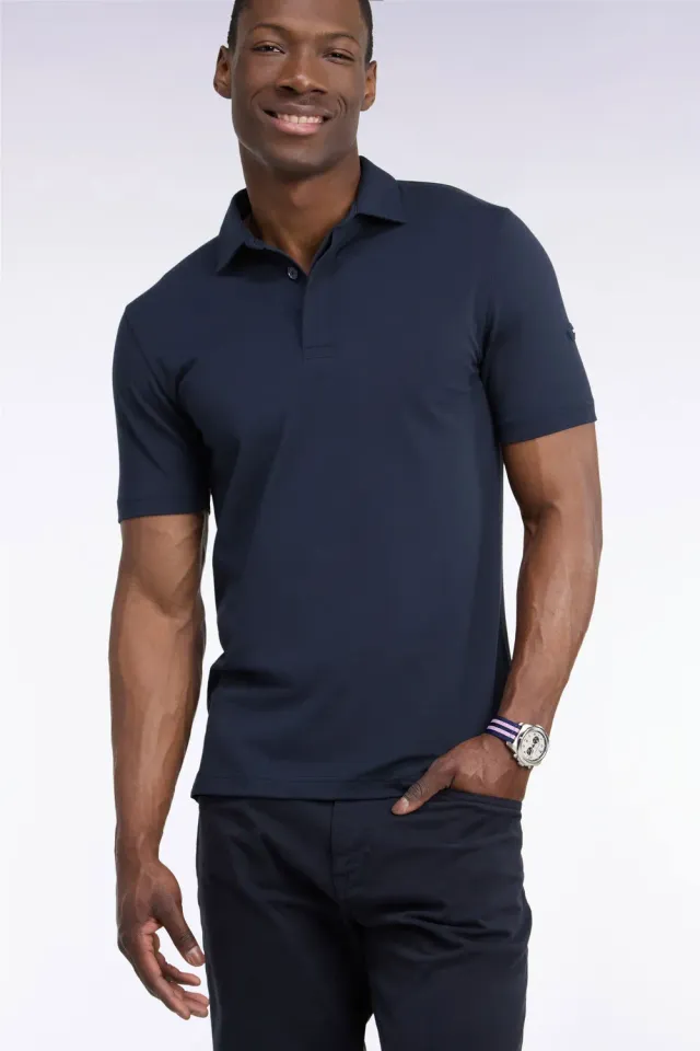 Eden Park Golf polo coton Pima marine droit