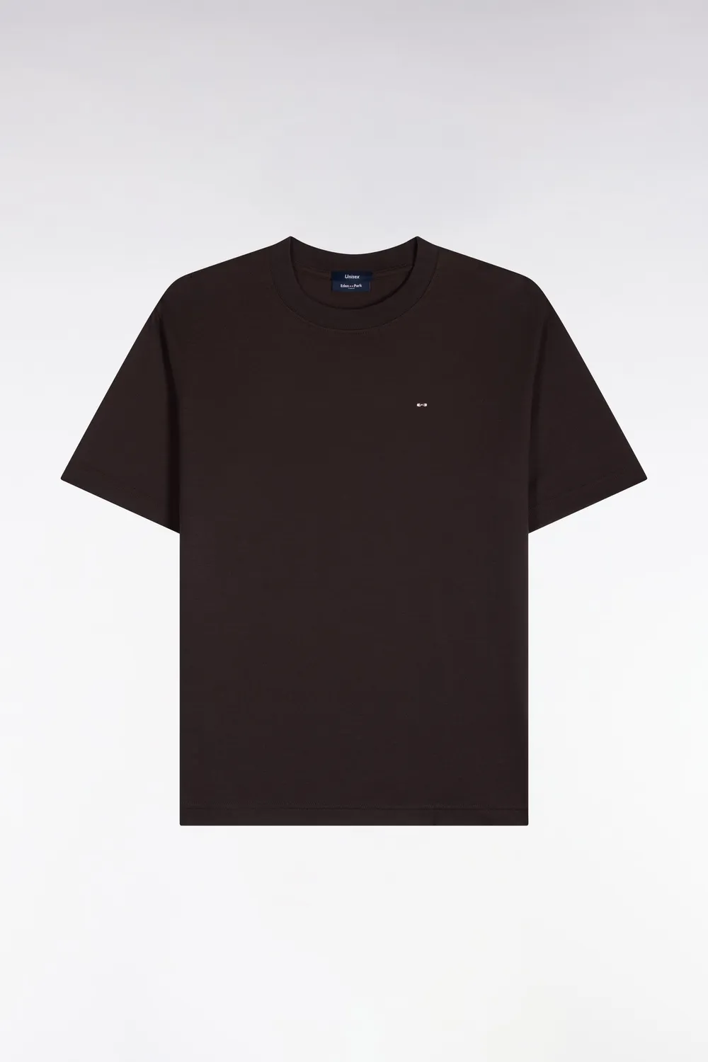 Eden Park t-shirt unisexe coton marron col rond coupe loose
