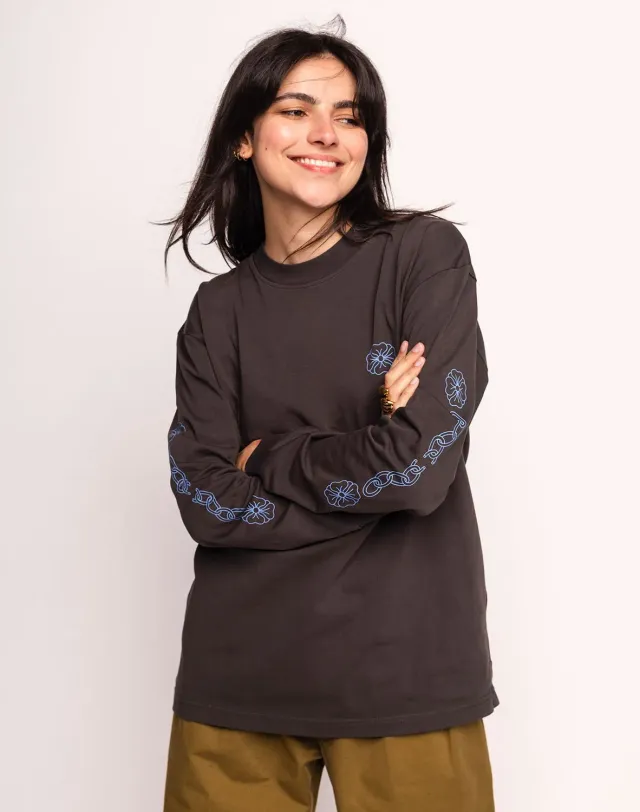OLOW Awake t-shirt manches longues noir carbone coton bio