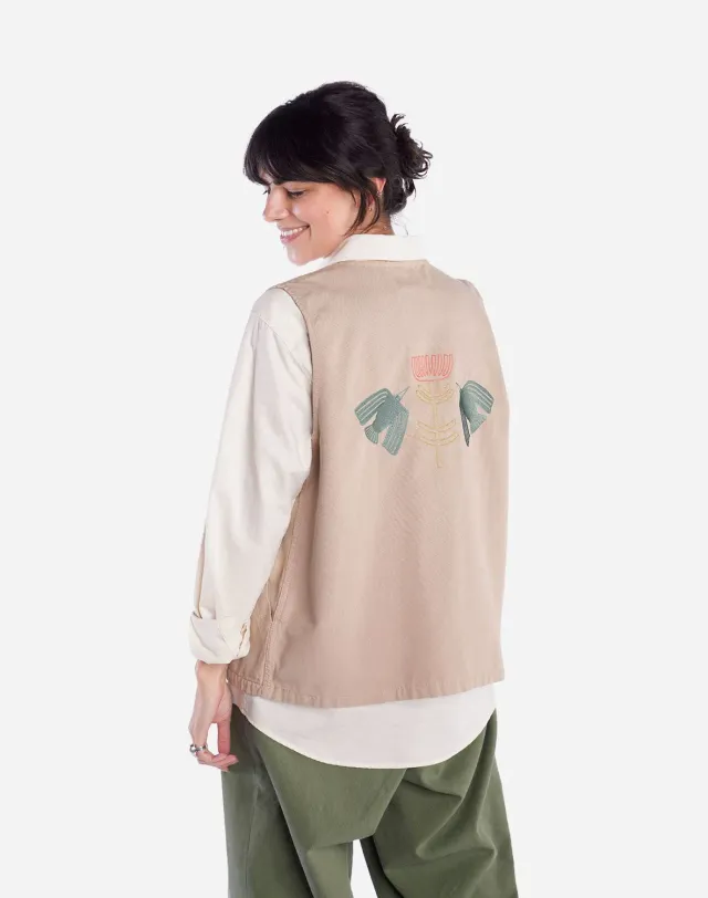 OLOW Orni veste sans manches beige brodée