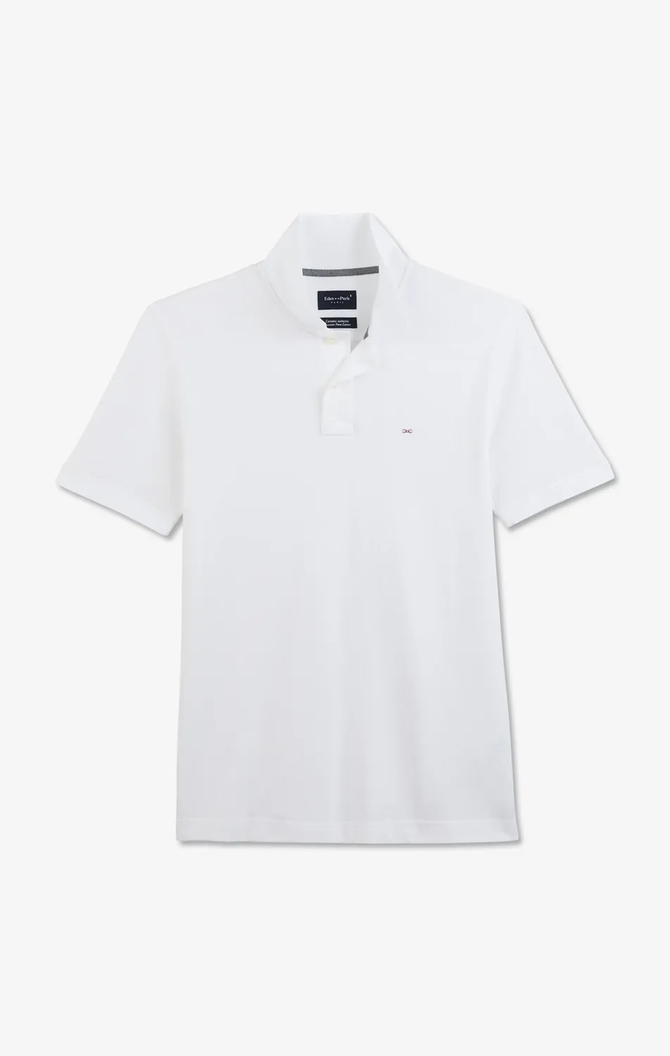 Eden Park Polo blanc coton pima stretch manches courtes