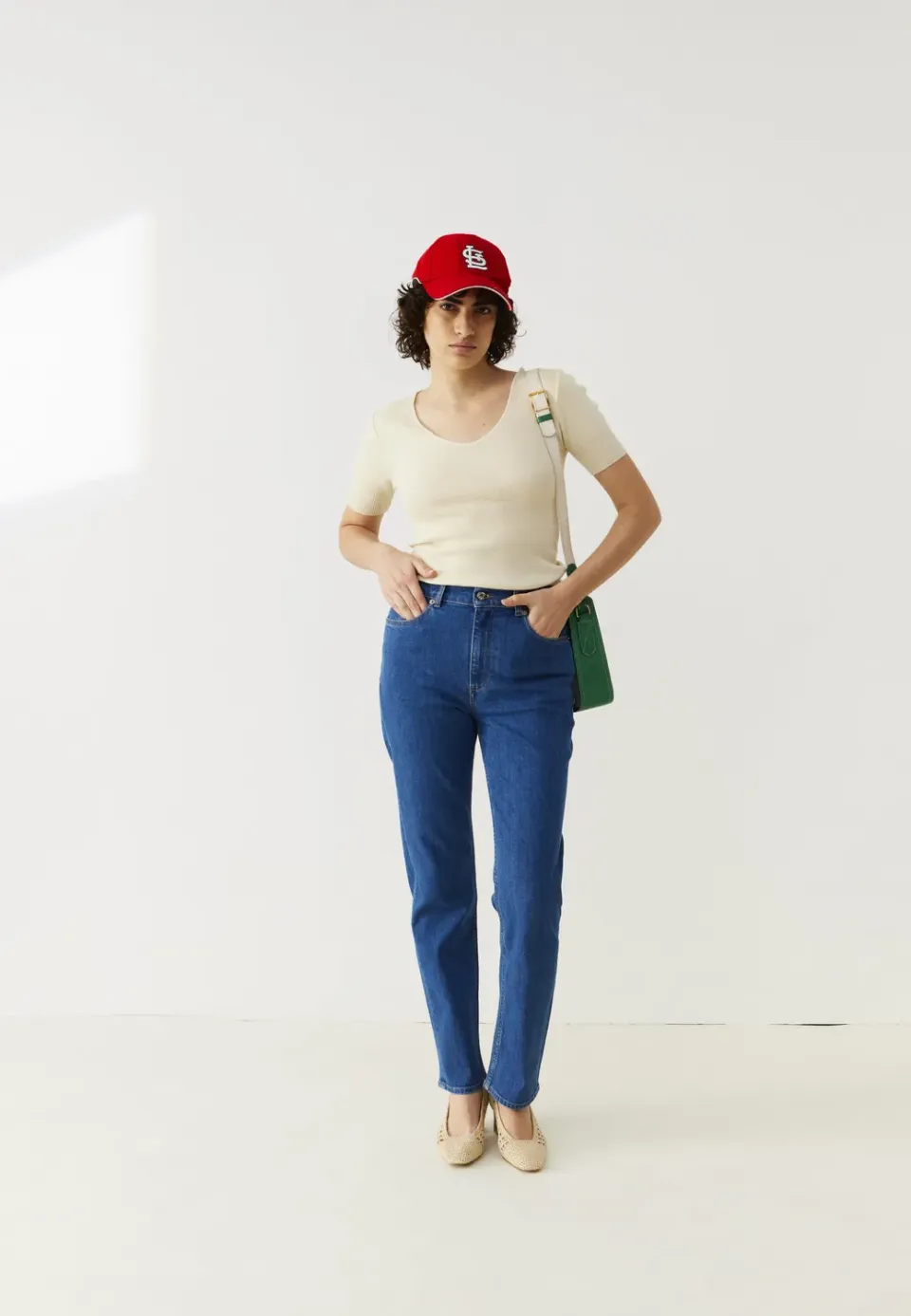 Loom Le jean droit bleu denim stretch