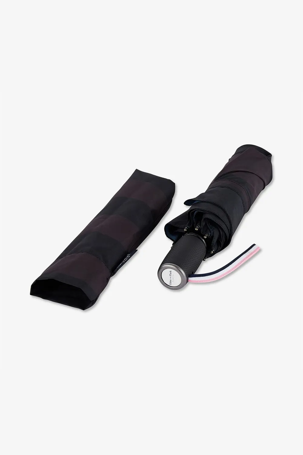 Eden Park parapluie pliant noir rayé automatique