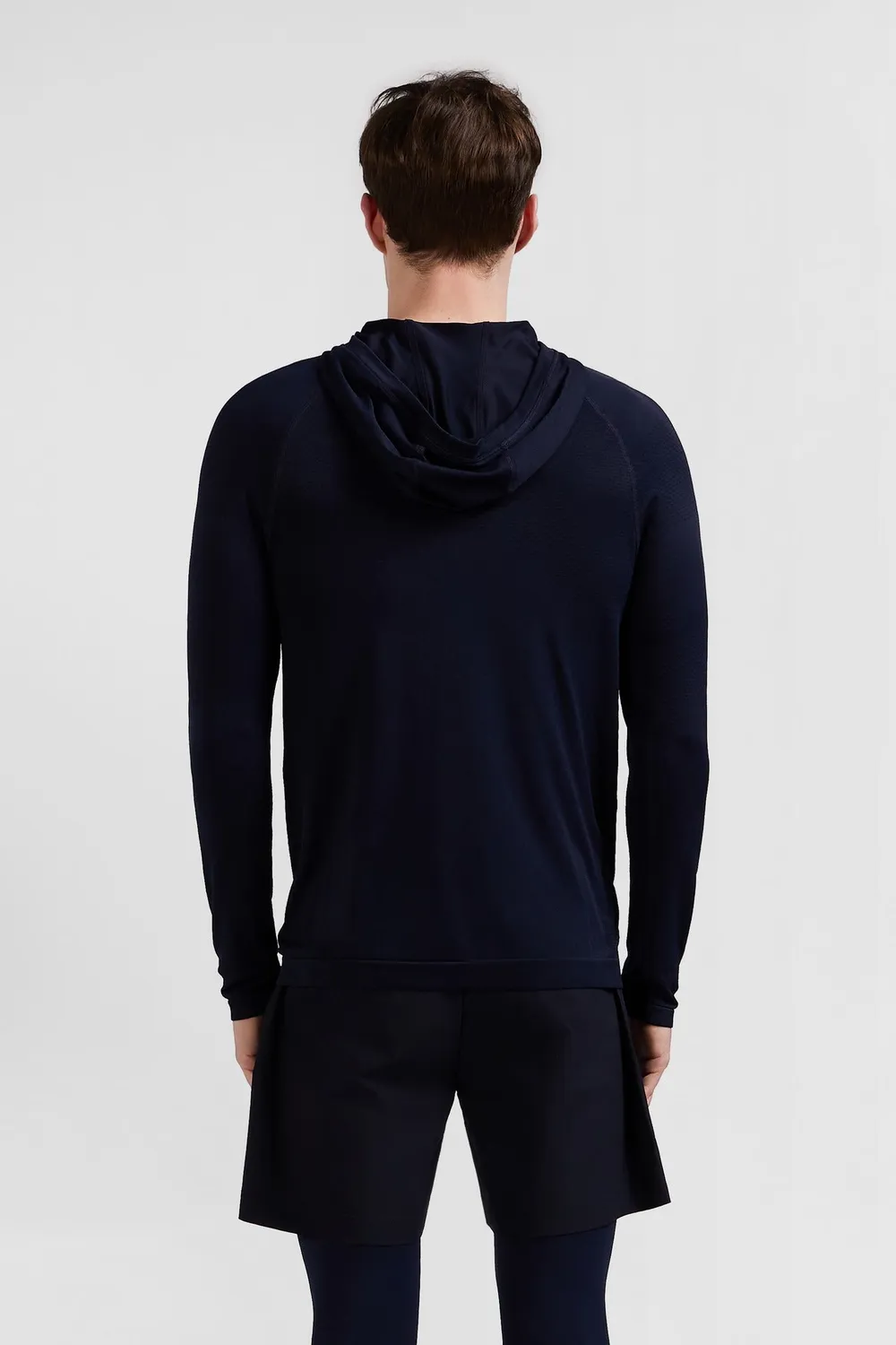 Eden Park sweat capuche manches cerclées bleu marine slim