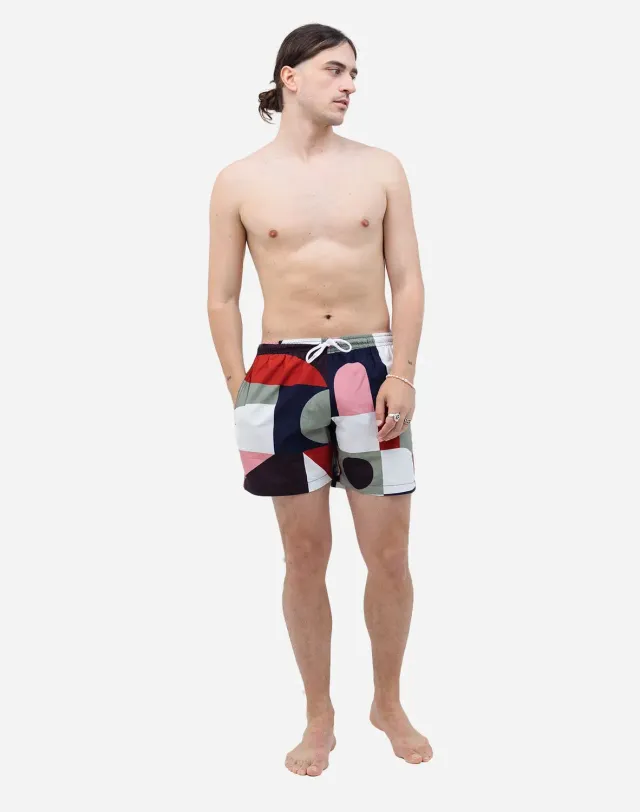OLOW Cubism short de bain multicolore recyclé