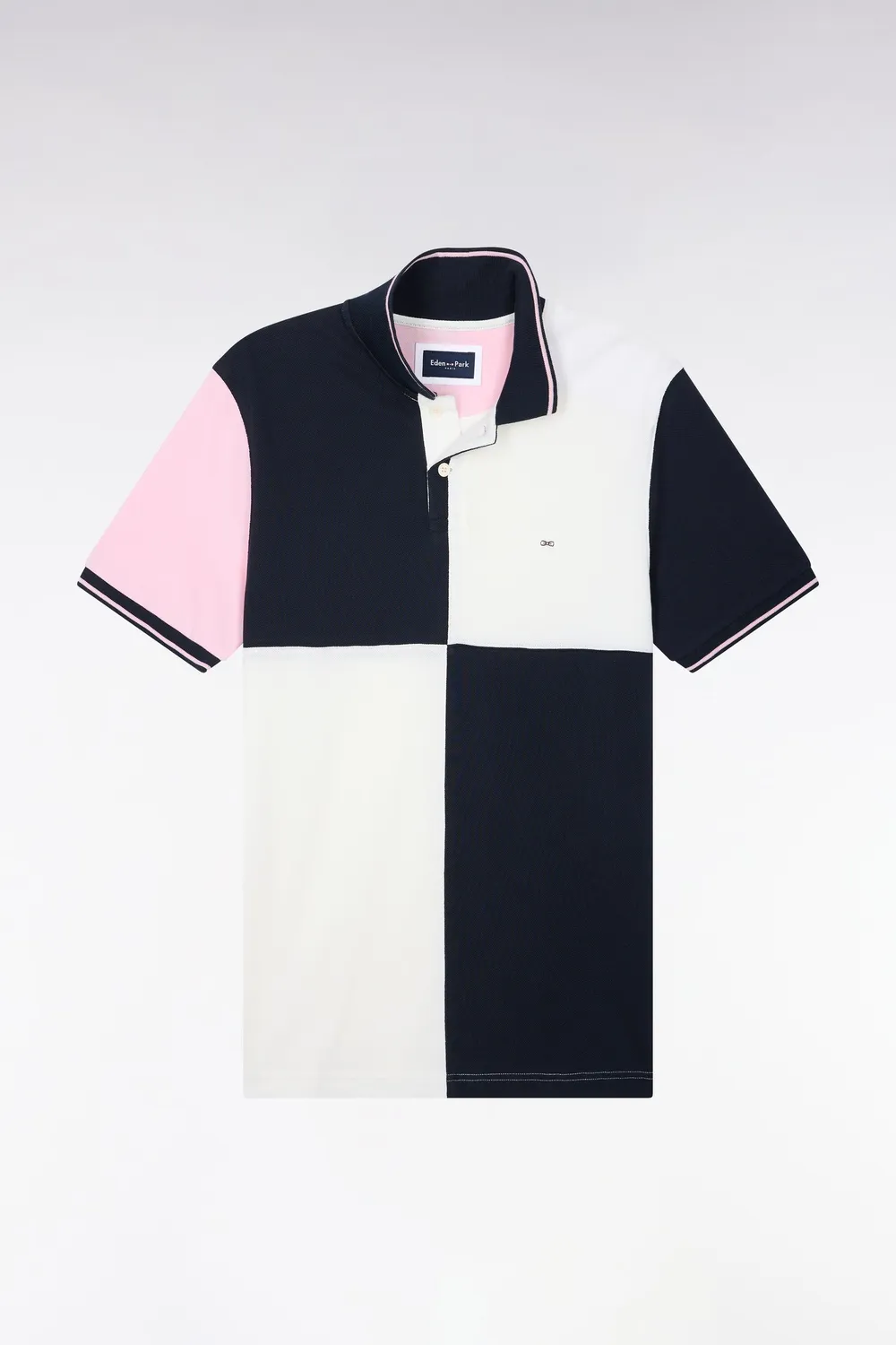 Eden Park Tricolore polo écru piqué coton homme