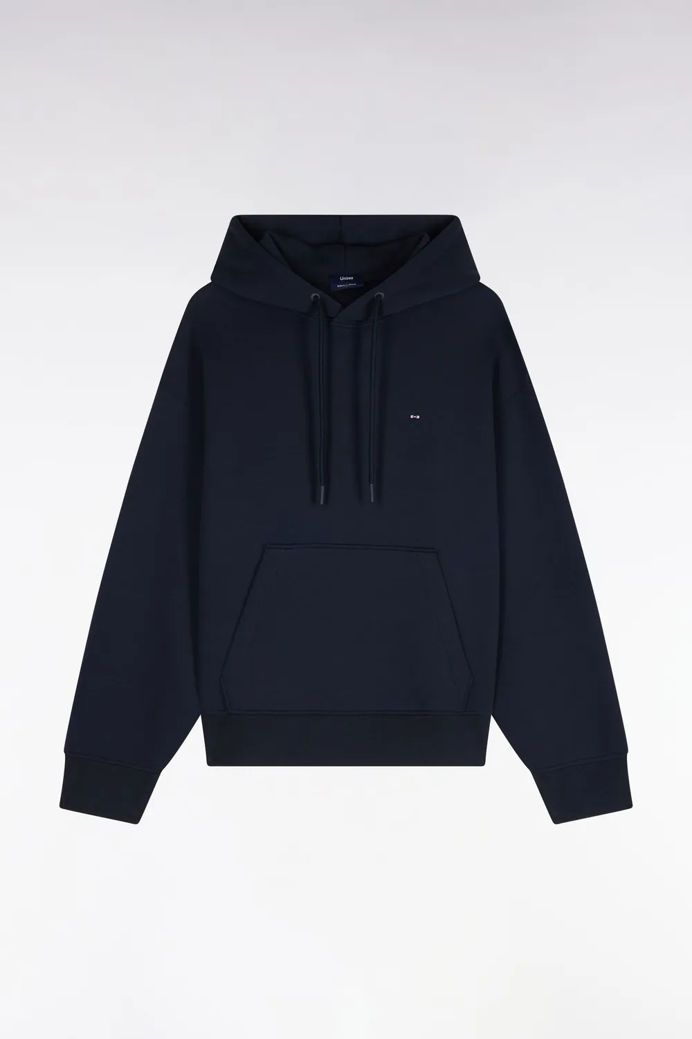 Eden Park sweat capuche interlock marine unisexe coupe loose