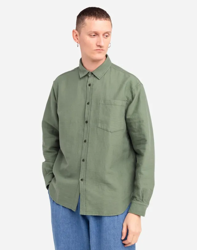 OLOW Nago chemise olive gaze de coton France