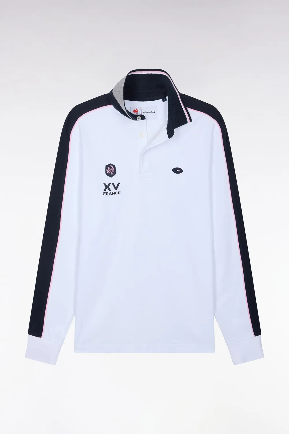Eden Park H26MAIPL0009 polo manches longues XV de France blanc