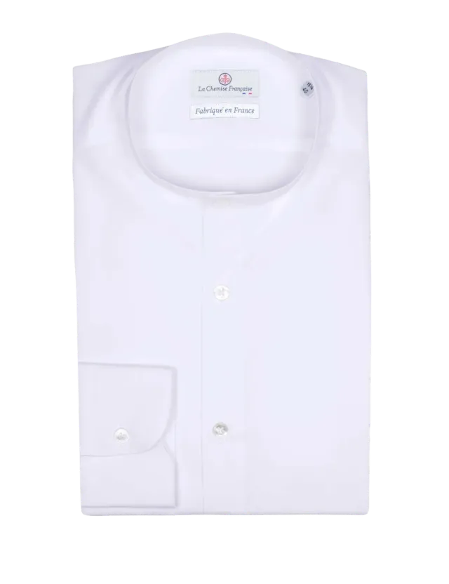 La Chemise Française Blanche Popeline chemise homme col officier