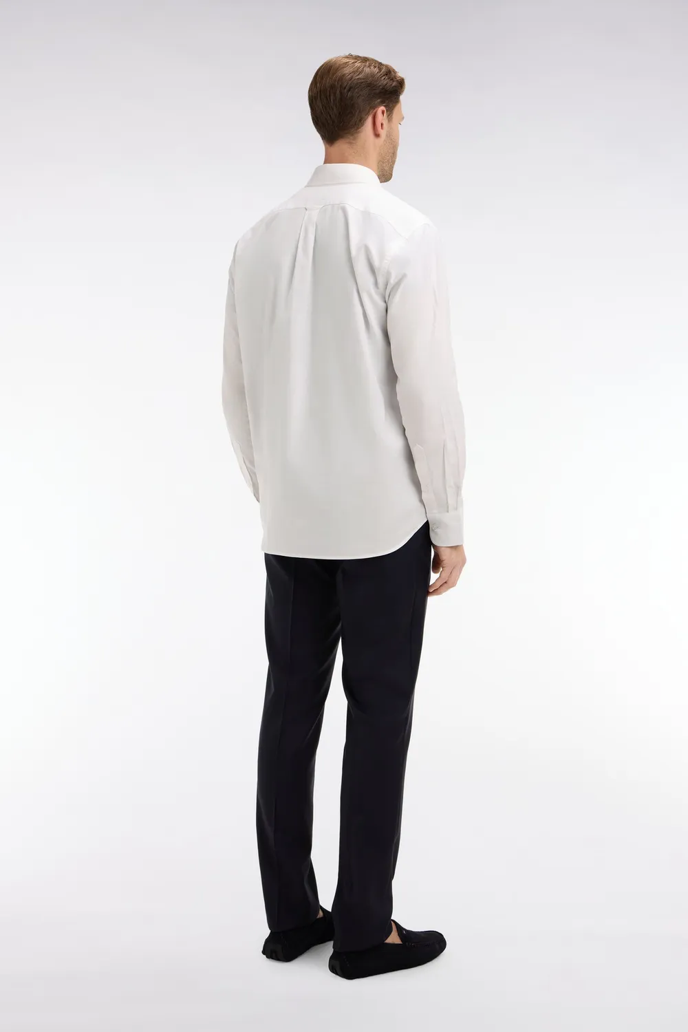 Eden Park PPPANPAE0010 pantalon laine bleu foncé slim plis