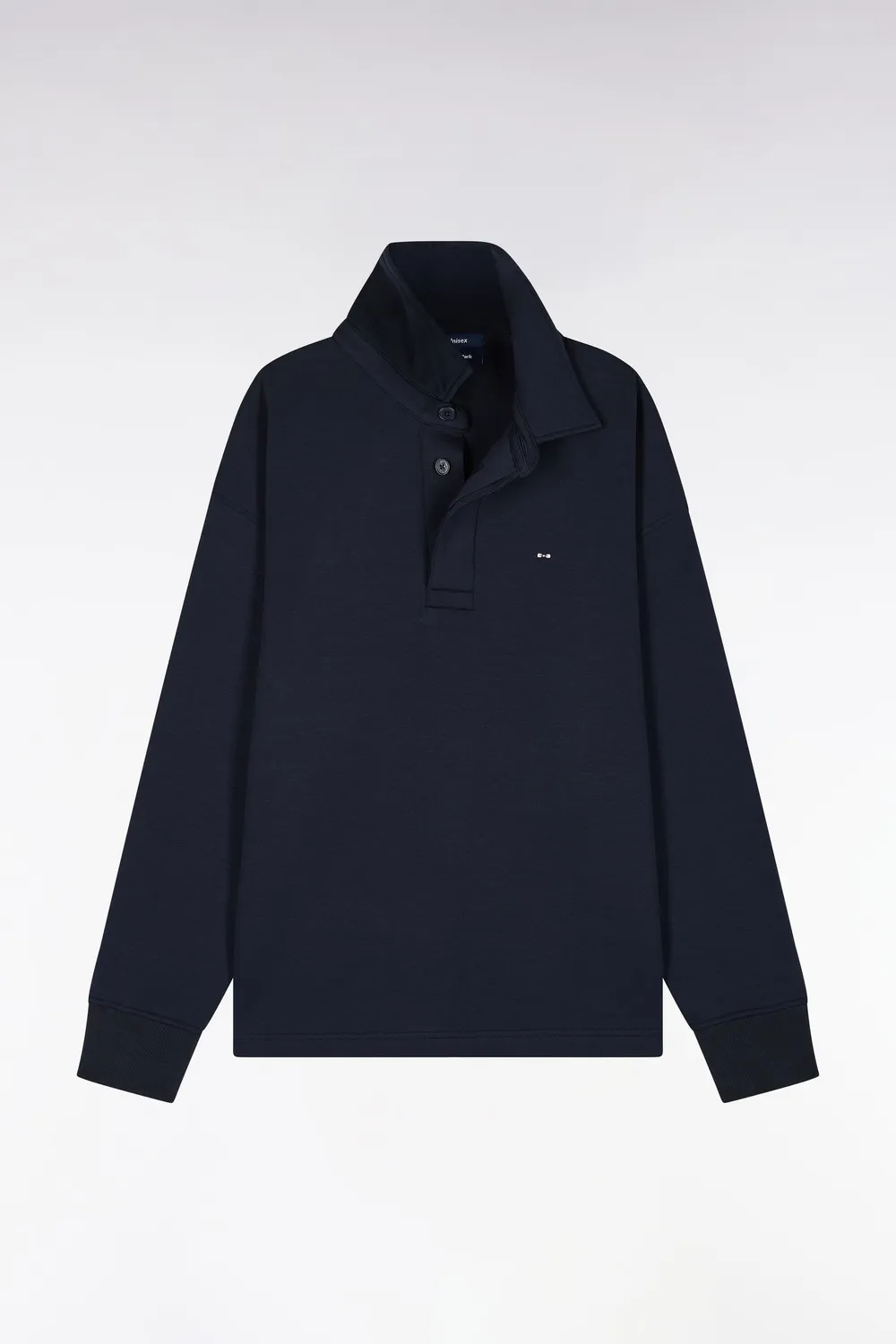 Eden Park sweatshirt col maillot coton marine unisexe