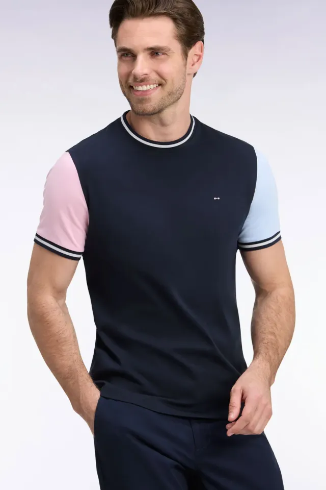 Eden Park H26MAITC0015 t-shirt tricolore coupe droite coton
