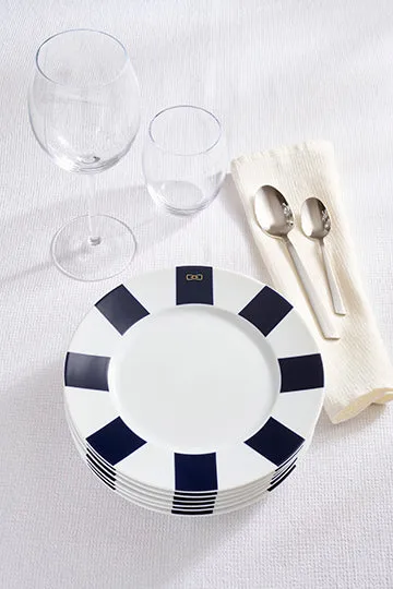 Eden Park lot 6 assiettes dessert porcelaine Limoges marine