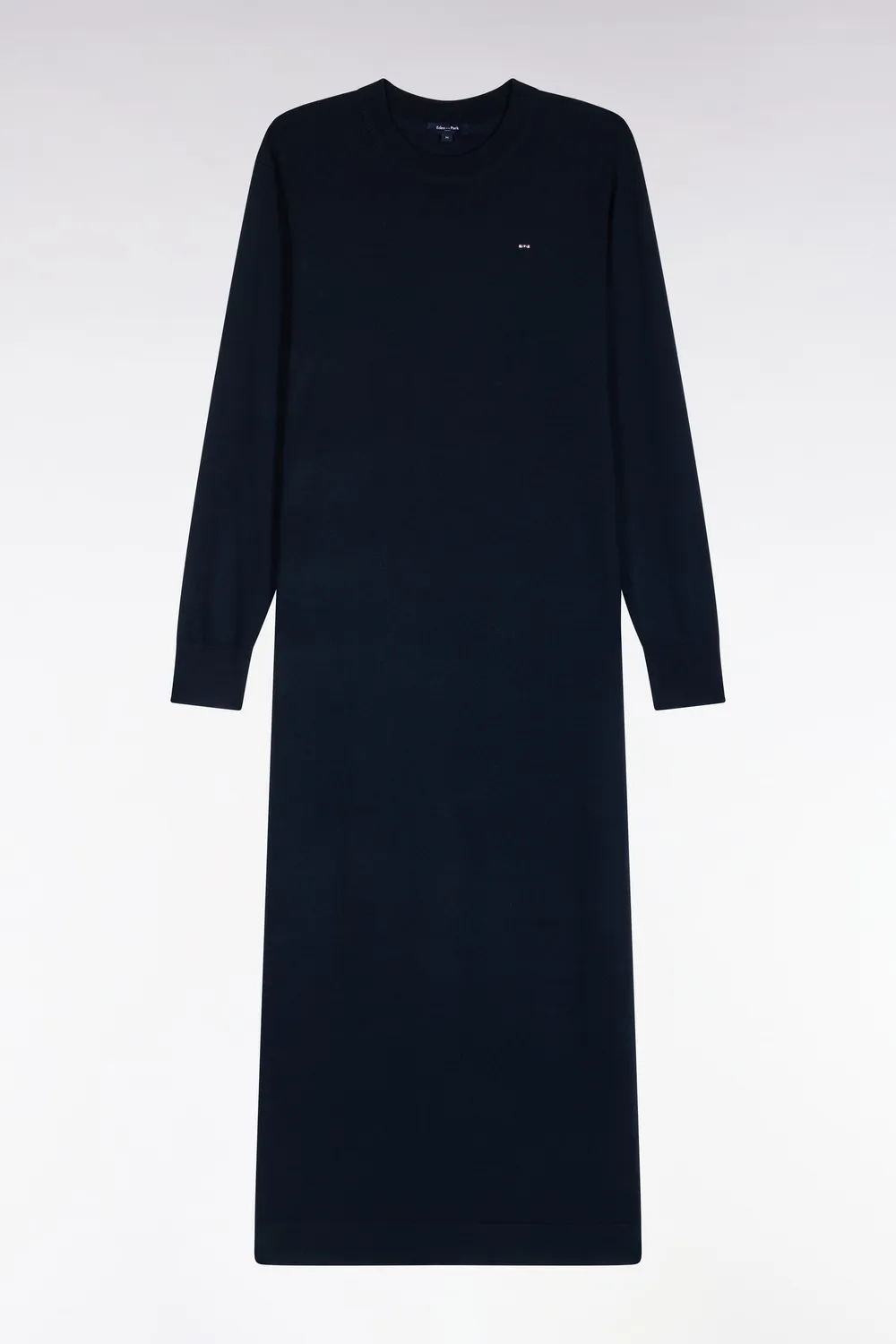 Eden Park robe midi marine laine fendue femme