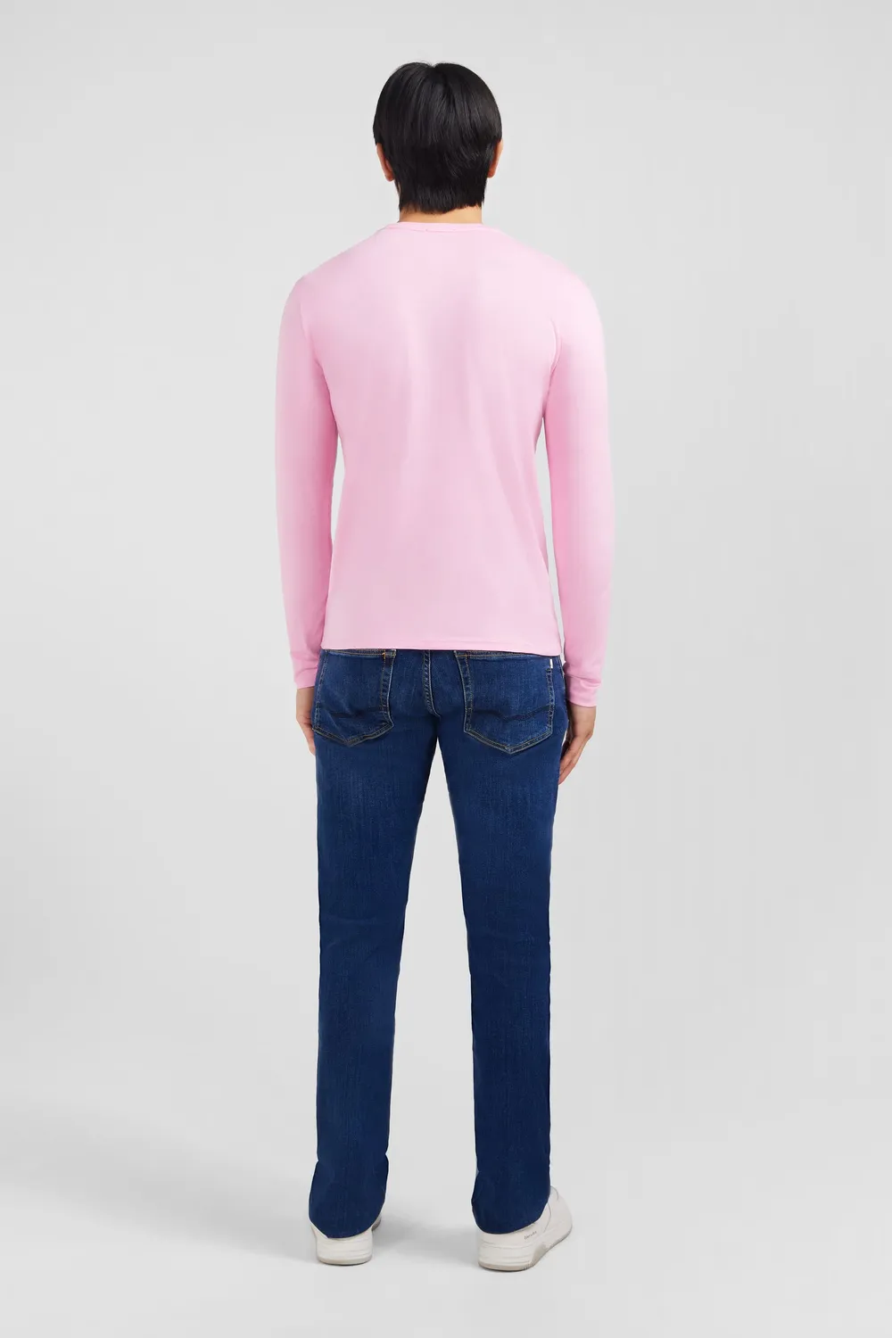 Eden Park t-shirt rose manches longues coton Pima homme