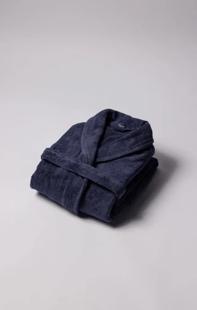 Eden Park Peignoir coton éponge marine brodé unisexe