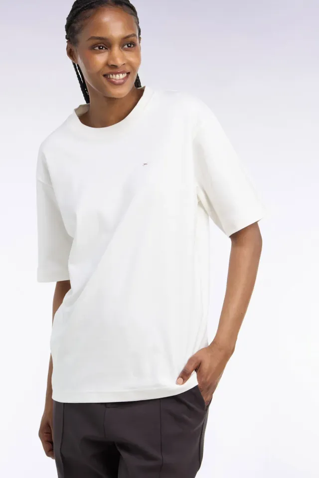 Eden Park t-shirt écru coton mercerisé coupe loose