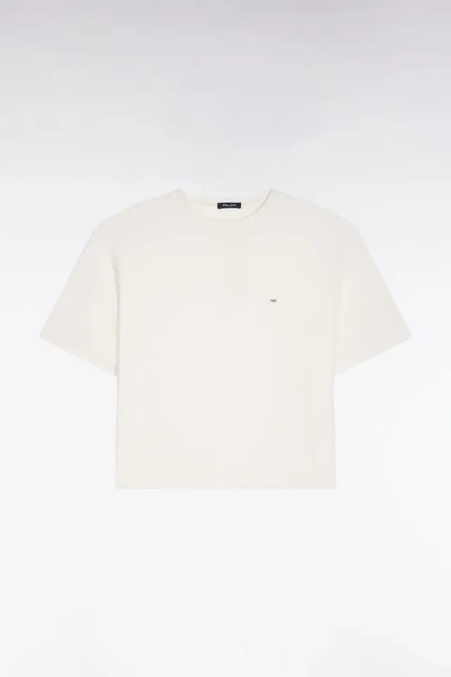 Eden Park Club Classique t-shirt femme écru modal stretch