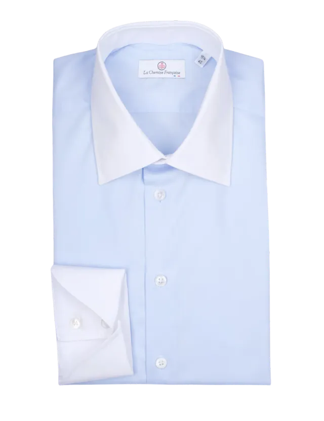 La Chemise Française Virtuose chemise homme bleu ciel popeline