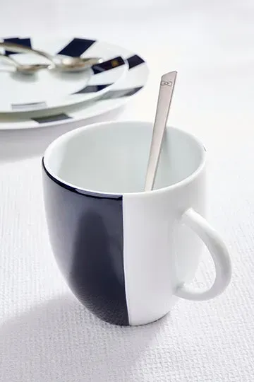 Eden Park set 2 mugs porcelaine Limoges intérieur bleu