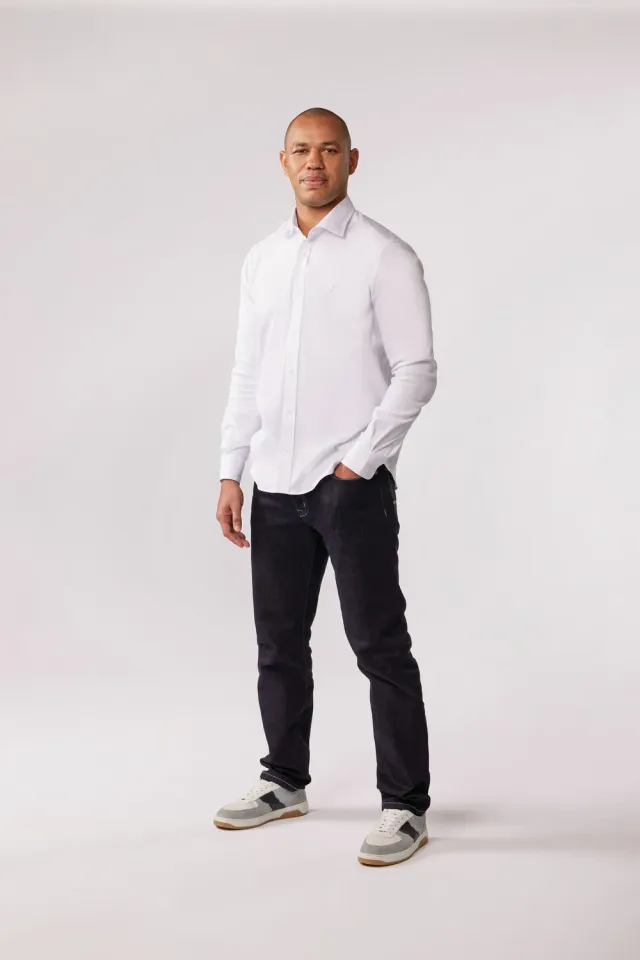Eden Park x Racing 92 chemise blanche stretch ajustée