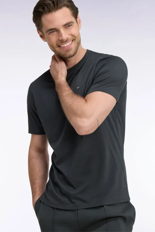 Eden Park t-shirt col rond kaki coton manches courtes