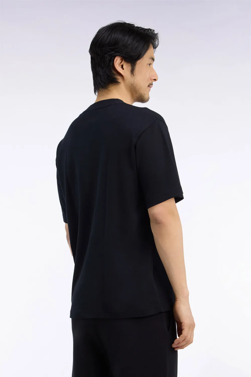 Eden Park t-shirt col rond noir coton mercerisé loose