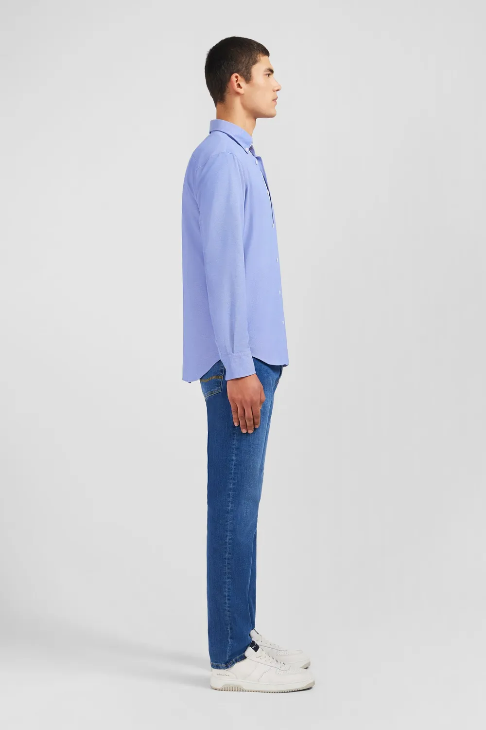 Eden Park chemise coton pinpoint bleu regular fit