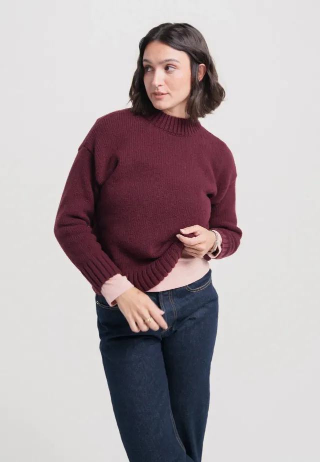Loom Le pull col montant laine mérinos beige