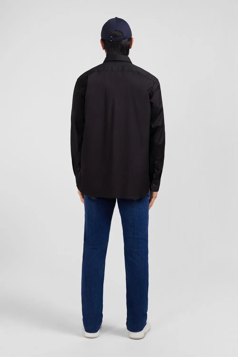 Eden Park chemise noire popeline stretch regular