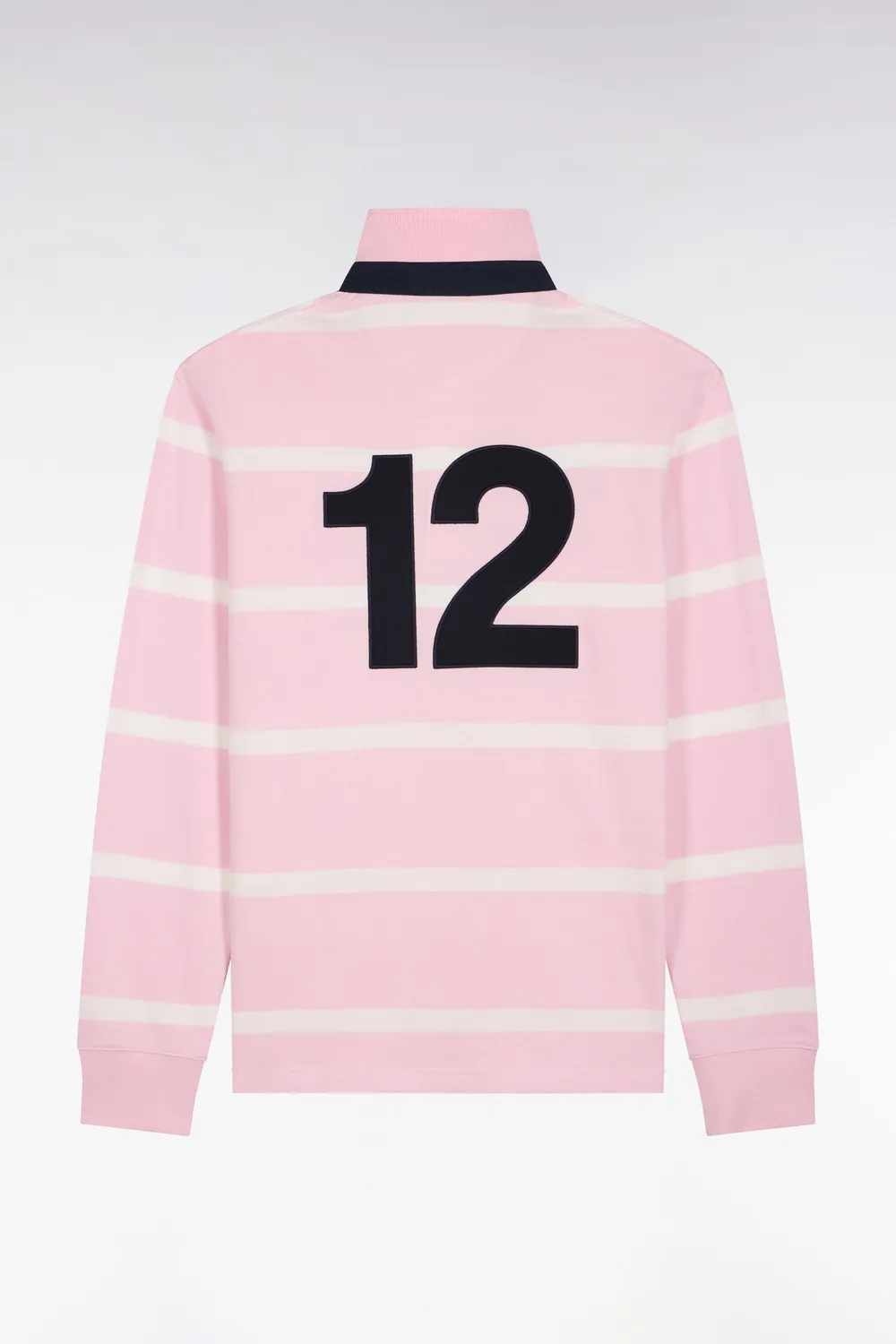 Eden Park Tricolore maillot rugby rose rayé manches longues