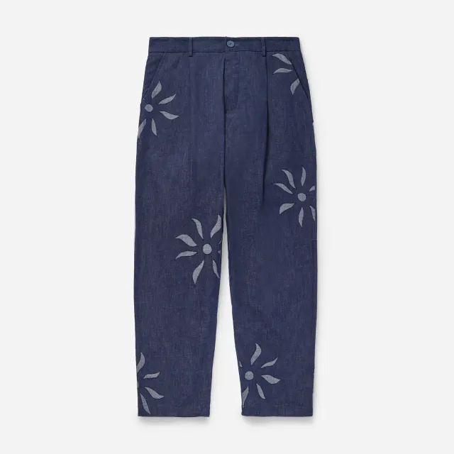 Labrum Navy Denim Olokun Flower pantalon homme denim