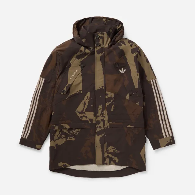 Labrum x adidas x END. parka Night Brown nylon oversize