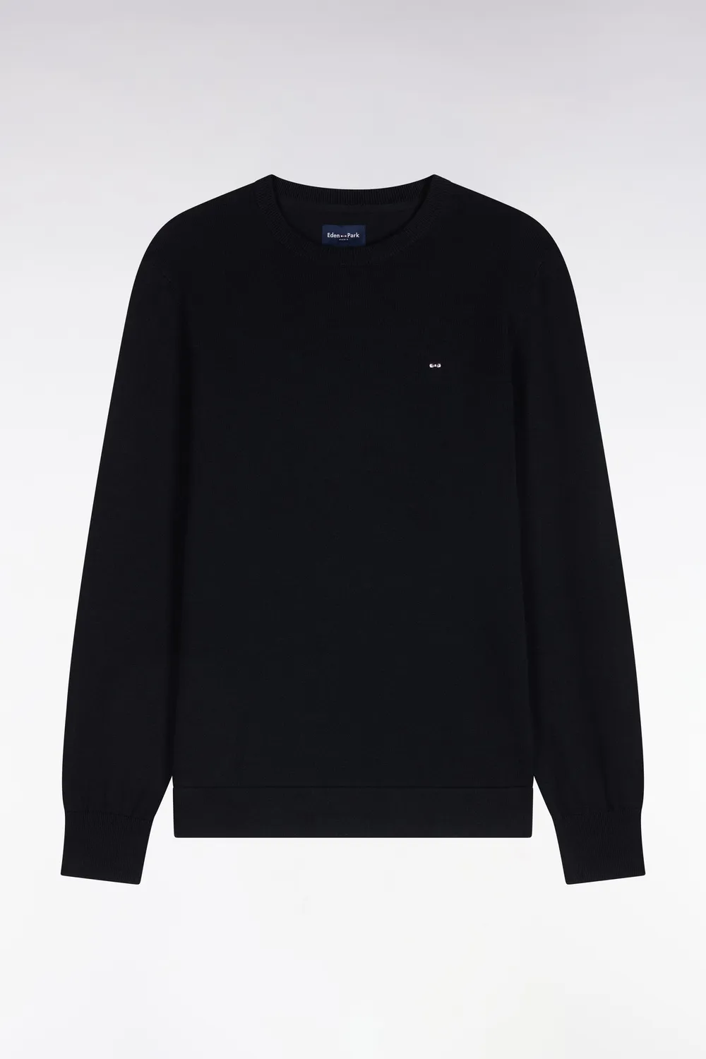 Eden Park Après Match pull homme noir col rond droit
