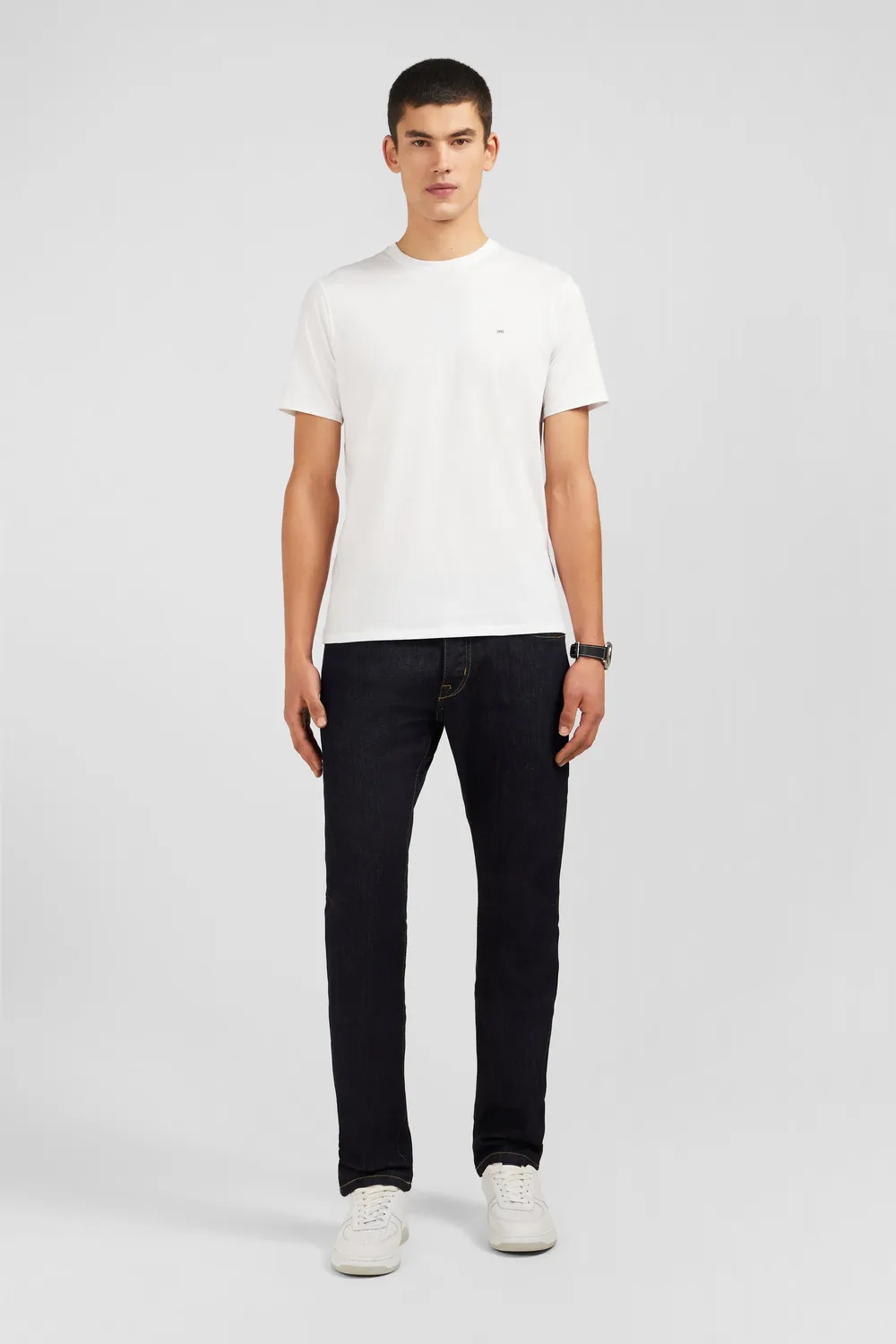 Eden Park t-shirt blanc col rond coton pima