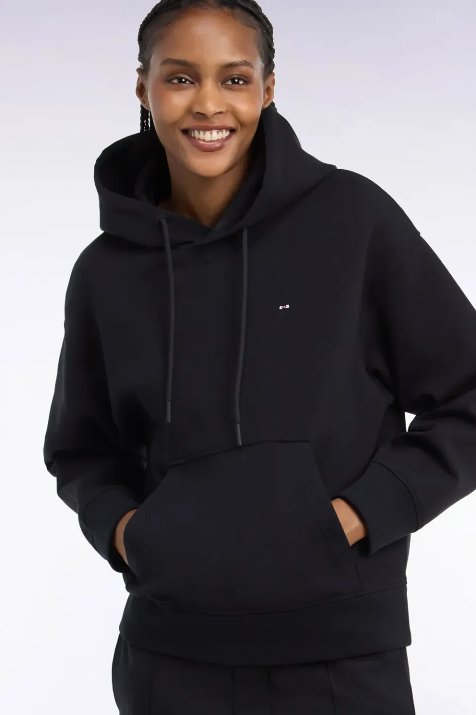 Eden Park sweat à capuche noir coupe loose unisexe
