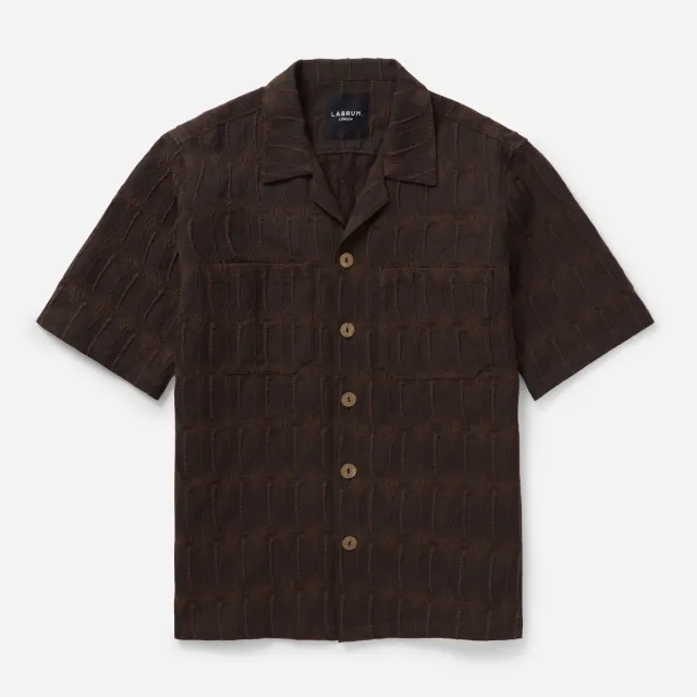 Labrum Brown Monogram Safari chemise homme marron