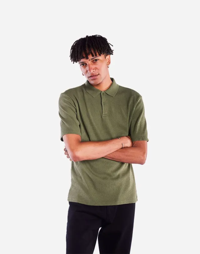 OLOW Fez polo homme vert olive coton