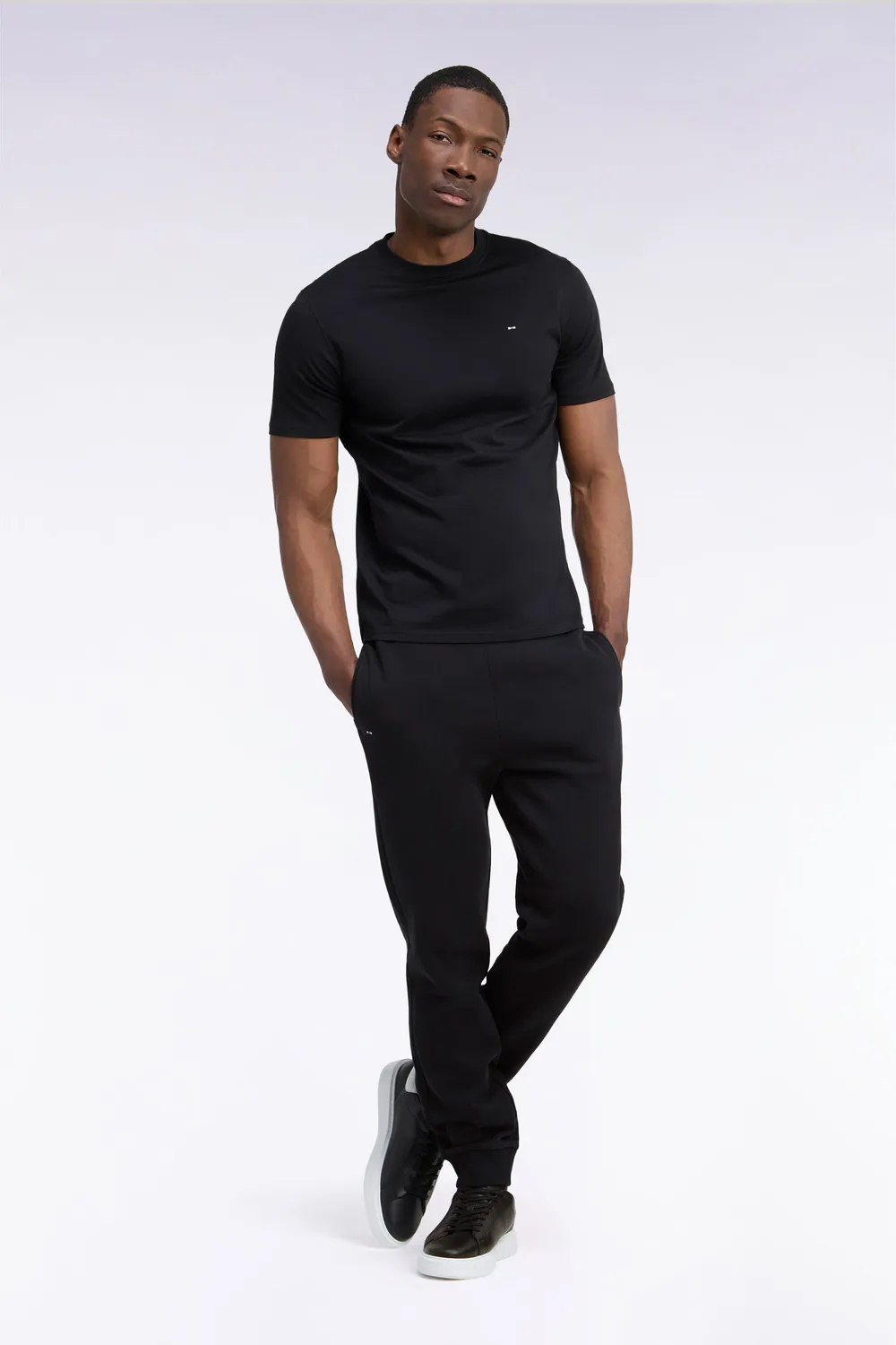 Eden Park jogging noir molleton coton coupe droite