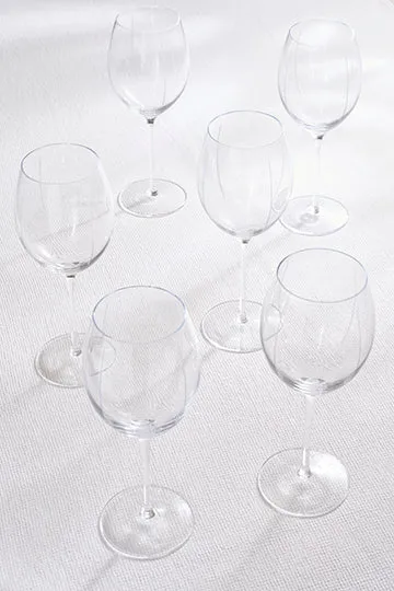 Eden Park lot 6 verres à vin nœud papillon transparent