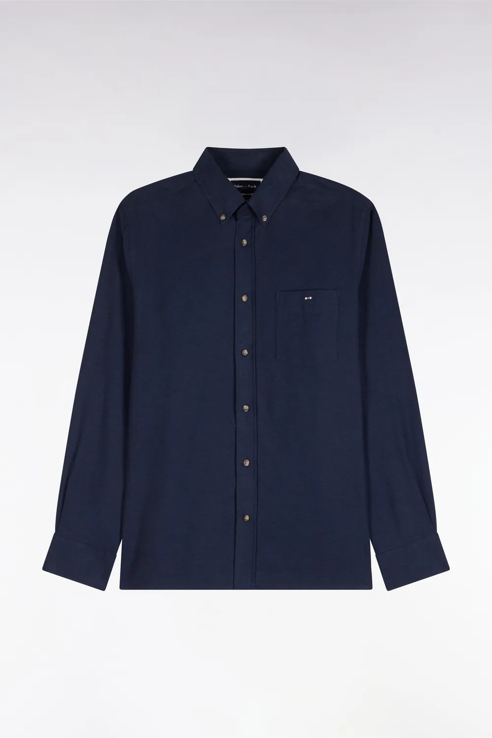 Eden Park Chemise Coton Marine Coupe Droite Col Boutonné