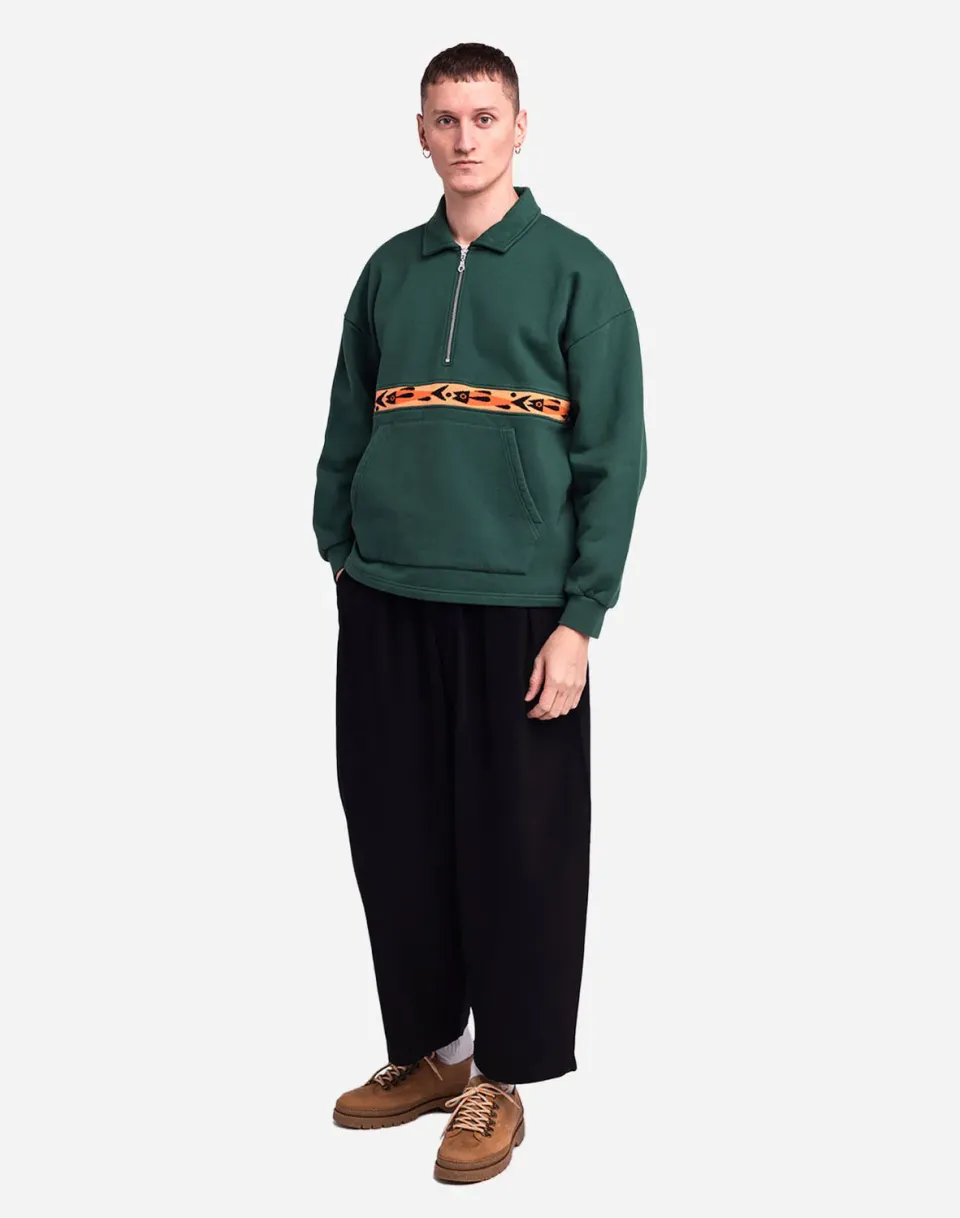 OLOW Manso sweat vert forêt col chemise
