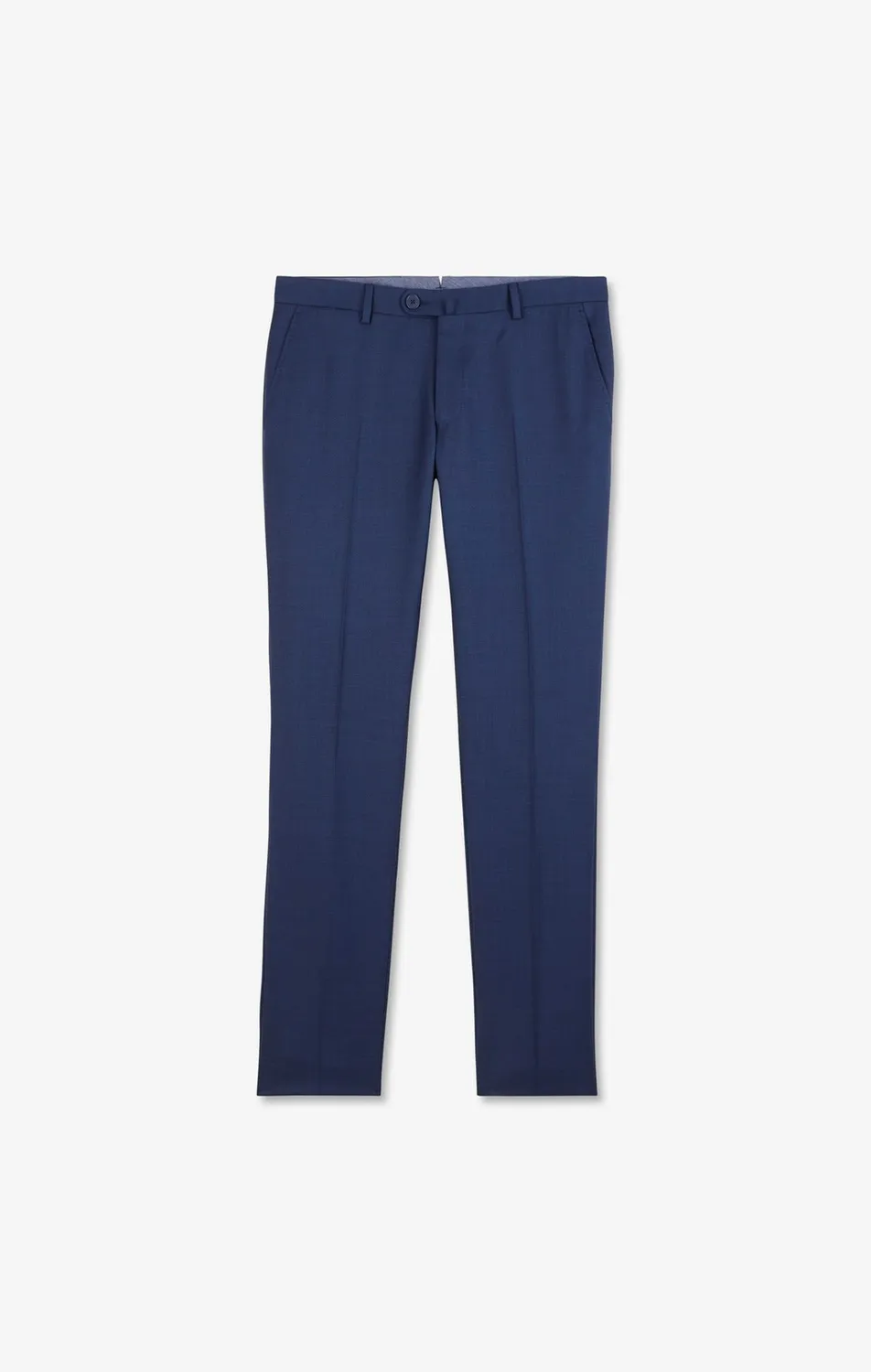 Eden Park pantalon slim bleu laine plis cassés