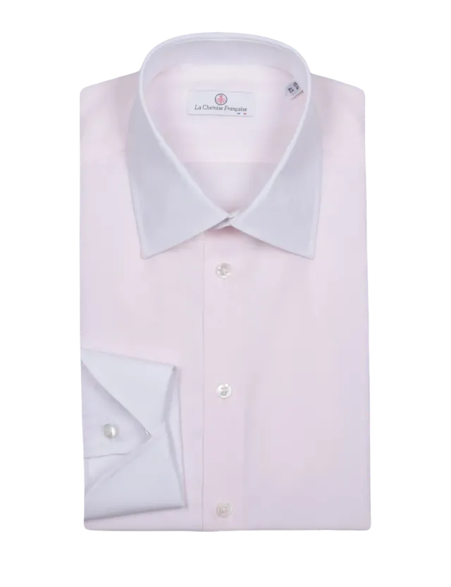 La Chemise Française Virtuose chemise popeline rose blanche
