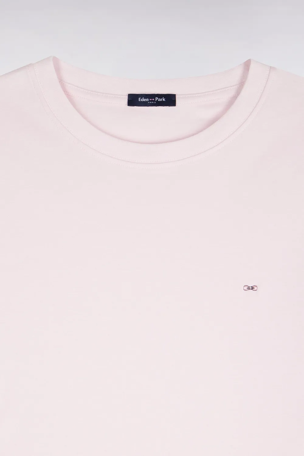Eden Park t-shirt manches courtes rose coton coupe droite